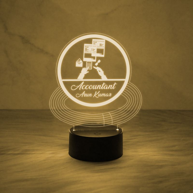 Personalized Accountant LED Table Lamp with Automatic Color Change Light